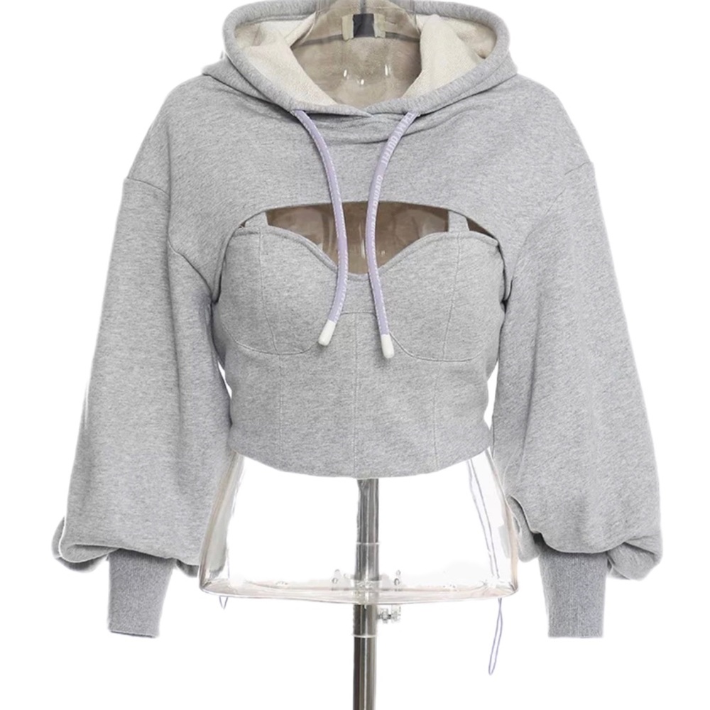 Corset detailed hoodie